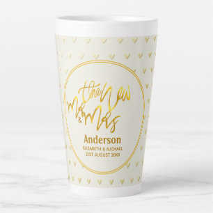 Der neue Herr und Frau (Name, Datum) Wedding Gold  Milchtasse