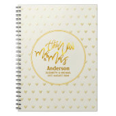 Der neue Herr und Frau (Name, Datum) Wedding Gold Notizblock (Vorderseite)