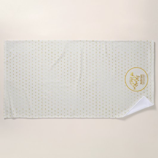 Der neue Herr und Frau (Name, Datum) Wedding Gold  Strandtuch (Vorderseite)