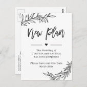 Der neue Hochzeitsplan Rette das neue Datum versch Postkarte (Vorne/Hinten)