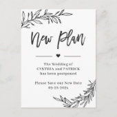 Der neue Hochzeitsplan Rette das neue Datum versch Postkarte (Vorderseite)