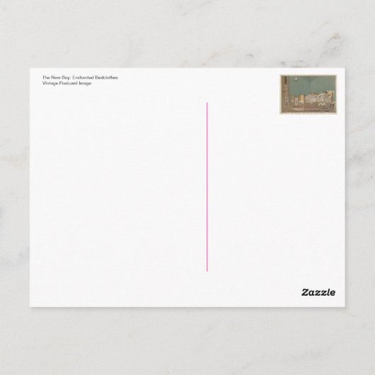 Der neue Junge: verzauberte Bettwäsche Postkarte (Rückseite)