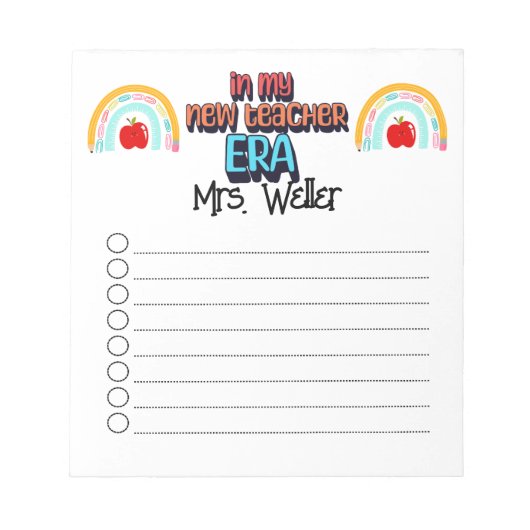 Der neue Lehrer personalisiert zurück in die Schul Notizblock (Vorderseite)
