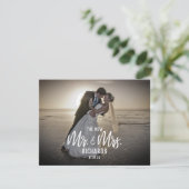 Der neue Mr. & Mrs. Wedding Foto Ankündigung (Stehend Vorderseite)