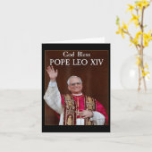 Der neue Papst 2025 Gott segne Papst Leo Xiv Karte (Gelbe Blume)