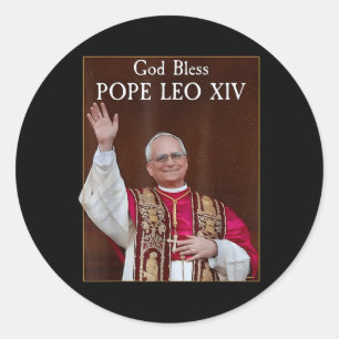 Der neue Papst 2025 Gott segne Papst Leo Xiv Runder Aufkleber