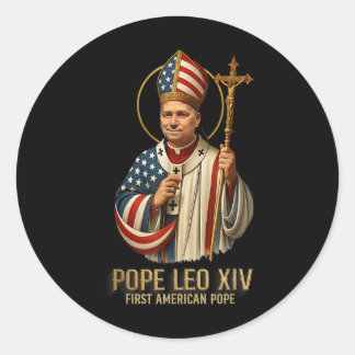 Der neue Papst Leo Xiv Erster amerikanischer Papst Runder Aufkleber