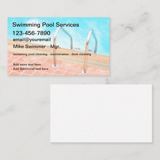 Der neue Pool-Service Visitenkarte (Vorne/Hinten)