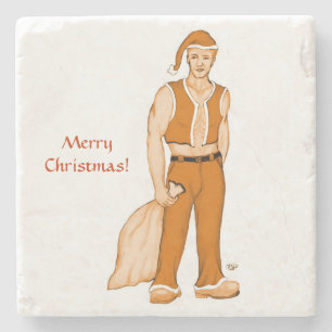 Der neue Weihnachtsmann - Frohe Weihnachten! Steinuntersetzer