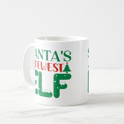 Der neueste Elf des Weihnachtsmanns Kaffeetasse (Vorderseite Links)
