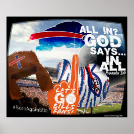 Der neueste Slogan frage Fans: ALL IN. GOTT sagt I Poster