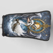 Der neugierige Uhrwerk-Schwan. Golf Headcover (Vorderseite)