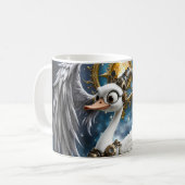 Der neugierige Uhrwerk-Schwan. Kaffeetasse (Vorderseite Links)