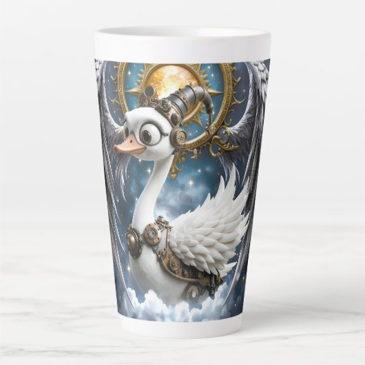 Der neugierige Uhrwerk-Schwan. Milchtasse (Vorderseite)