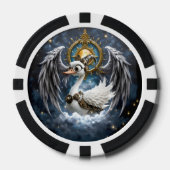 Der neugierige Uhrwerk-Schwan. Pokerchips (Vorderseite)