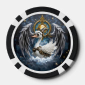 Der neugierige Uhrwerk-Schwan. Pokerchips (Rückseite)
