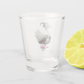 Der neugierige Uhrwerk-Schwan. Schnapsglas (Rückseite)