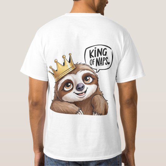 Der Nickerchen King - ein klassischer Faultier T-Shirt (Rückseite)