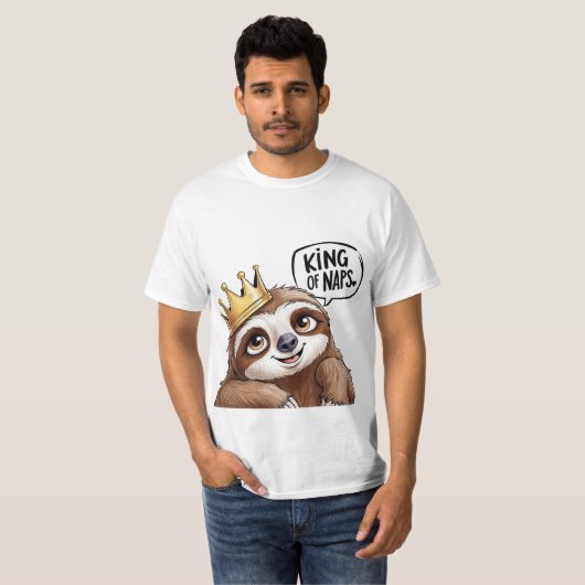 Der Nickerchen King - ein klassischer Faultier T-Shirt (Vorne ganz)