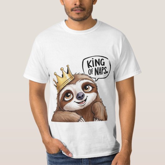 Der Nickerchen King - ein klassischer Faultier T-Shirt (Vorderseite)
