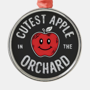 Der niedliche Apple im Obstgarten-Apfelpflücktag Ornament Aus Metall