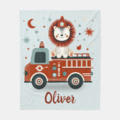 Der Niedliche Feuerwehrion von Jungs auf Lkw Fleecedecke (Vorderseite)