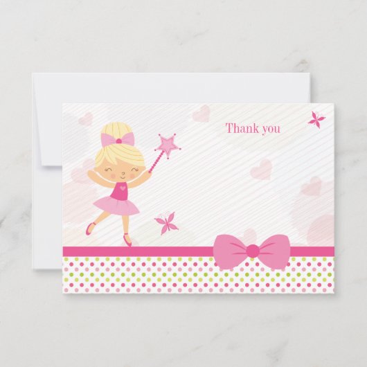 Der niedliche Geburtstag des rosa Dankeskarte (Vorderseite)