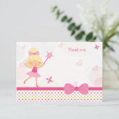 Der niedliche Geburtstag des rosa Dankeskarte (Stehend Vorderseite)