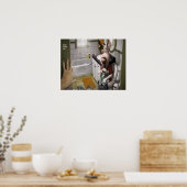 Der Niedliche Hund im Bad Poster (Küche)