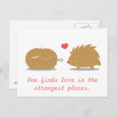 Der niedliche Igel findet seine Liebe in einer Sch Postkarte (Vorne/Hinten)
