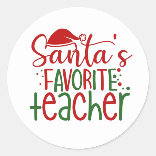 Der niedliche Lehrer des Weihnachtsmeisters, rot g Runder Aufkleber (Vorderseite)