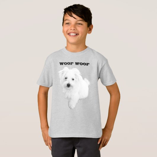 Der Niedliche maltesische Welpenhund T-Shirt (Vorne ganz)