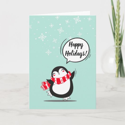 Der Niedliche Pinguin Feiertagskarte (Vorderseite)