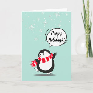 Der Niedliche Pinguin Feiertagskarte