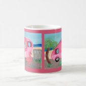 Der Niedliche Pink Fifties Beach Trailer Kaffeetasse (Mittel)
