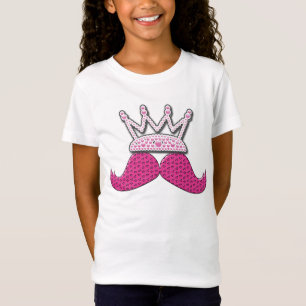 Der niedliche rosa gedruckte Schnurrbart perlt T-Shirt