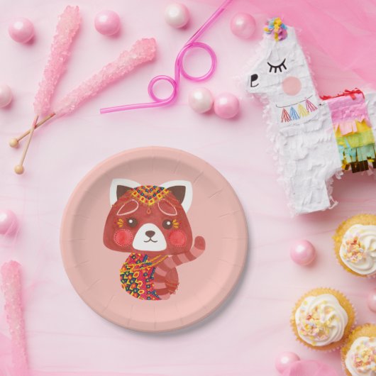 Der niedliche rote Panda Pappteller (Party)