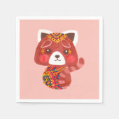 Der Niedliche rote Panda Serviette (Vorderseite)