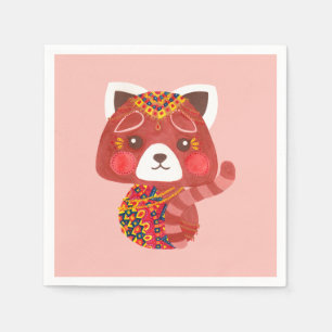 Der niedliche rote Panda Serviette