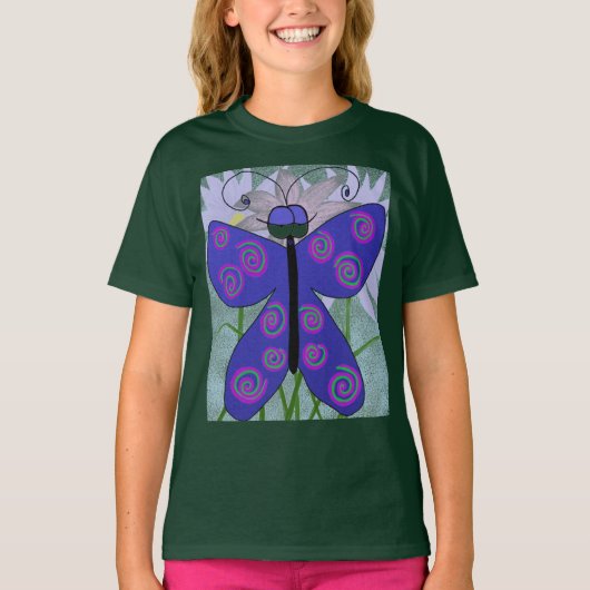 Der Niedliche Schmetterling mit einer höflichen Ma T-Shirt (Vorderseite)