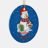 Der niedliche Schneemann des Babys in seiner moder Keramik Ornament (Rechts)