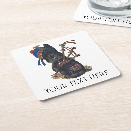 Der niedliche Scottie, der Bagpipes spielt, Rechteckiger Pappuntersetzer (angewinkelt)