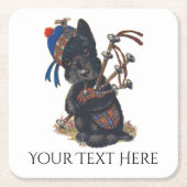 Der niedliche Scottie, der Bagpipes spielt, Rechteckiger Pappuntersetzer (Vorderseite)