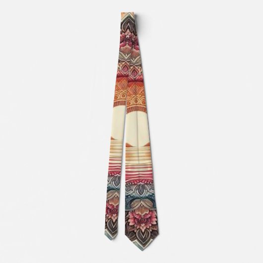 Der Niedliche Sonnenuntergang Ombre Neck Tie Krawatte (Rückseite)
