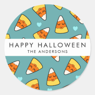 Der niedliche Süßigkeits-Mais, der Muster   Runder Aufkleber