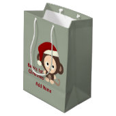 Der niedliche Weihnachtsaffe des Babys Mittlere Geschenktüte (Rückseite Schrägansicht)