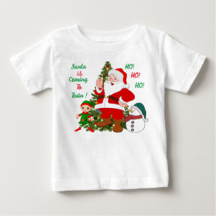 Der niedliche Weihnachtsmann kommt in die Stadt Baby T-shirt