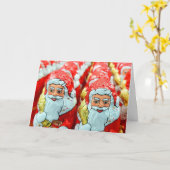 Der Niedliche Weihnachtsmann sieht dir Weihnachten Karte (Gelbe Blume)