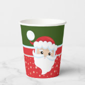 Der niedliche Weihnachtsmann sieht sich den tradit Pappbecher (Rückseite)