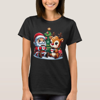 Der niedliche Weihnachtsmann und die Rote Nase tri T-Shirt